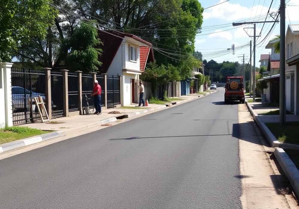 Programa de asfaltamento avança em três bairros